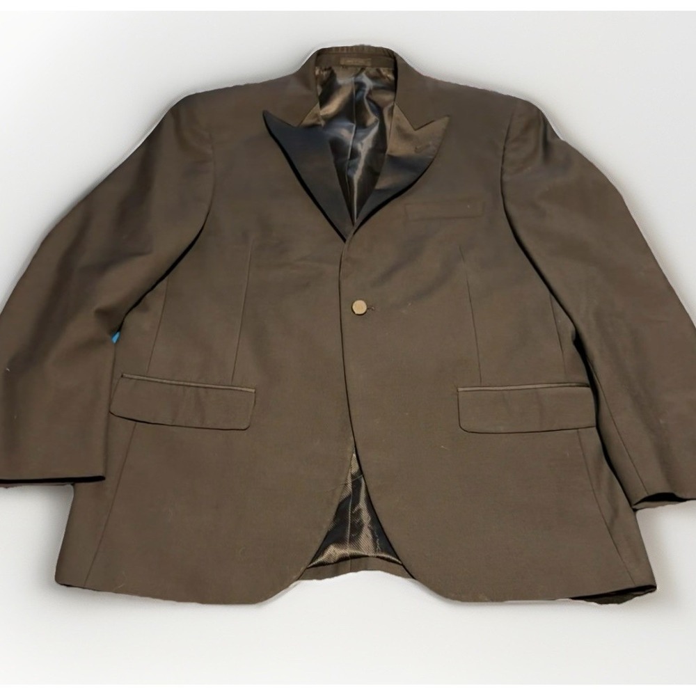 Calvin Klein Black Wool Tuxedo Blazer Satin Lapel 41R Formal